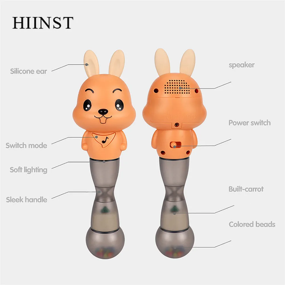 HIINST, Детские Ручные погремушки, игрушки, песок, молоток, освещение, музыкальный милый кролик, Мультяшные животные, игрушки для детей, прорезыватели, ручная погремушка
