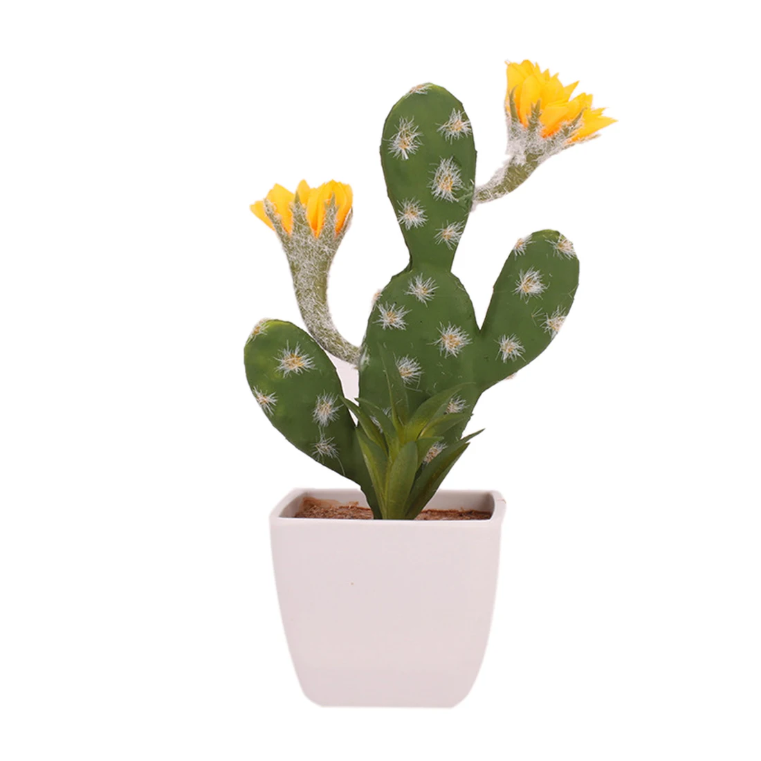 Yellow Пластиковые ПУ Искусственные кактусы суккуленты колючая груша Горшечное растение без горшка Экологичное моделирование домашнего офиса настольное украшение - Цвет: Yellow