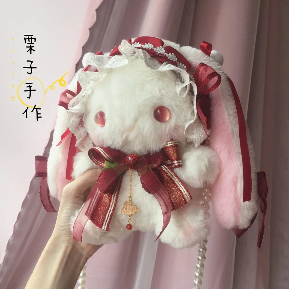 ④ロリータたれみみうさぎ 人形 ポシェット　海外　韓国 ゴスロリ ぬいぐるみ兎 Amazon.co.jp: ? Lolita たれみみうさぎ ぬいぐるみ ポシェット