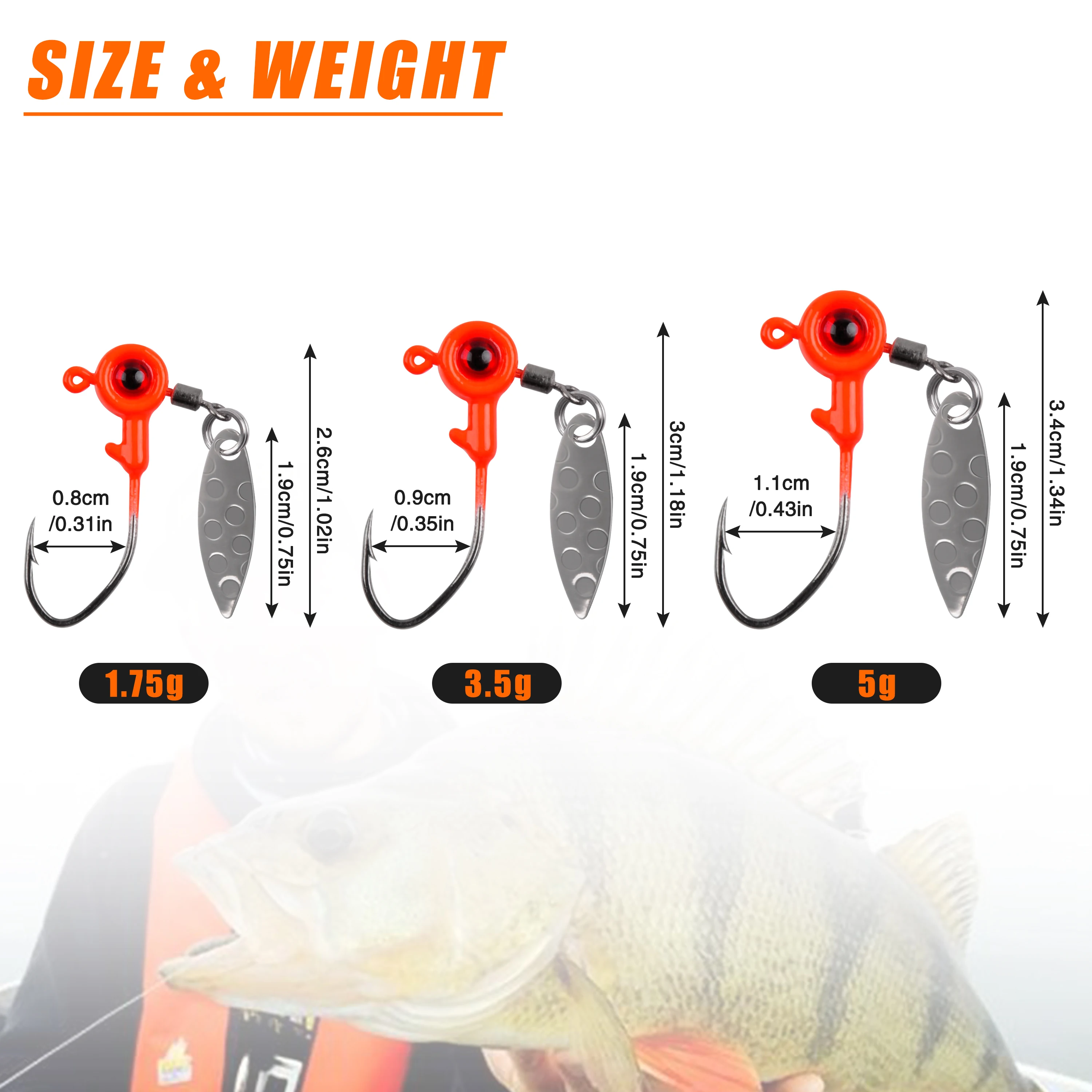 10PCS Jig Heads Freshwater Fishing Lures Jig Head With Eye Ball Painted  Hooks Fishing Jigs For Bass Crappie - AliExpress