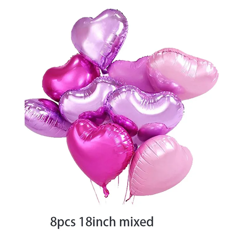 Латексные Серебристые розовые шары надувной резиновый шарик мяч детский душ 10 18 36 дюймов расположение Свадебные украшения для девочек день рождения - Цвет: 8pcs