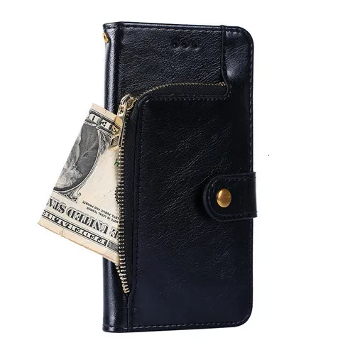 Black Роскошный чехол-кошелек на молнии для Xiao mi redmi Note 8, 7, 7A, 6, 5, 4, 6A, 5A, 6A, 4X, K20 Pro, SE, mi, A3, A2, A1, чехол с откидной крышкой, чехол для телефона - Цвет: Black