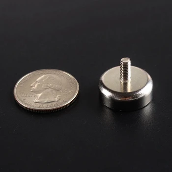 

A flat mounting magnet with a External thread that is made by NdFeB magnet,Pulling force is 12 KGS the dia is 20mm and 10PCS/lot