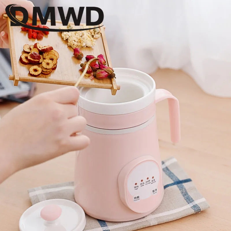 Ceramics Mini Electric Water Kettle Thermal Heating Cup Boiler Soup Health  Pot Stew Porridge Noodle Slow Cooker Milk Heater 0.6L
