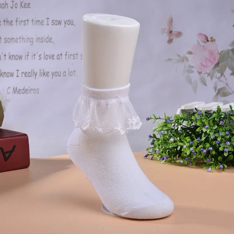 

Fashion Kids Girls Cotton Short Socks White Lace Princess Dance Mesh Breathable Children Socks носки детские гольфы для девочек