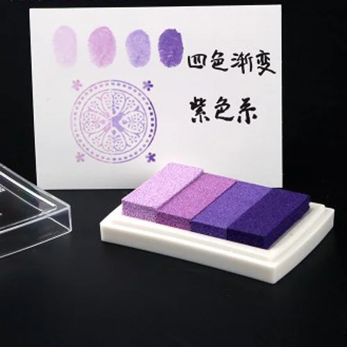 Gradient Purple 20 цветов чернильный коврик ручная работа, сделай сам, ремесло на масляной основе чернильный коврик резиновые штампы Ткань Дерево Бумага Скрапбукинг чернильный коврик палец краска свадьба - Цвет: Gradient Purple