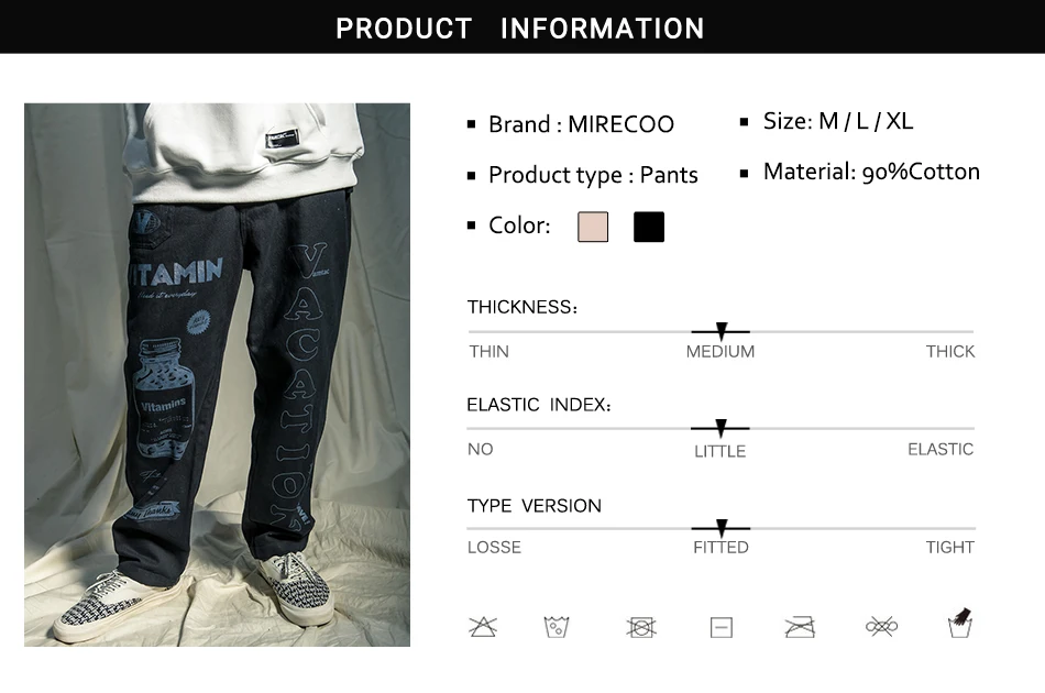 Mirecoo мешковатые брюки мужские шаровары с рисунком граффити Брюки мужские прямые повседневные штаны японский Харадзюку хип хоп спортивные штаны