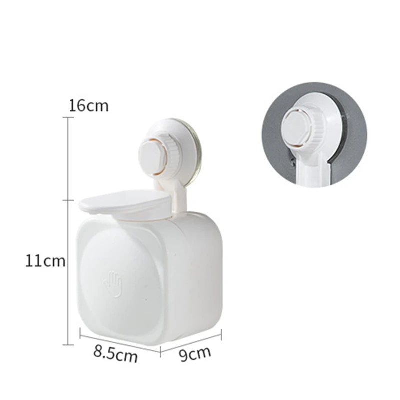 Hand Soap Dispenser Wall Mounted Vacuum Suction Cup No Drilling Liquid Soap Box for Kitchen Bathroom HTQ99