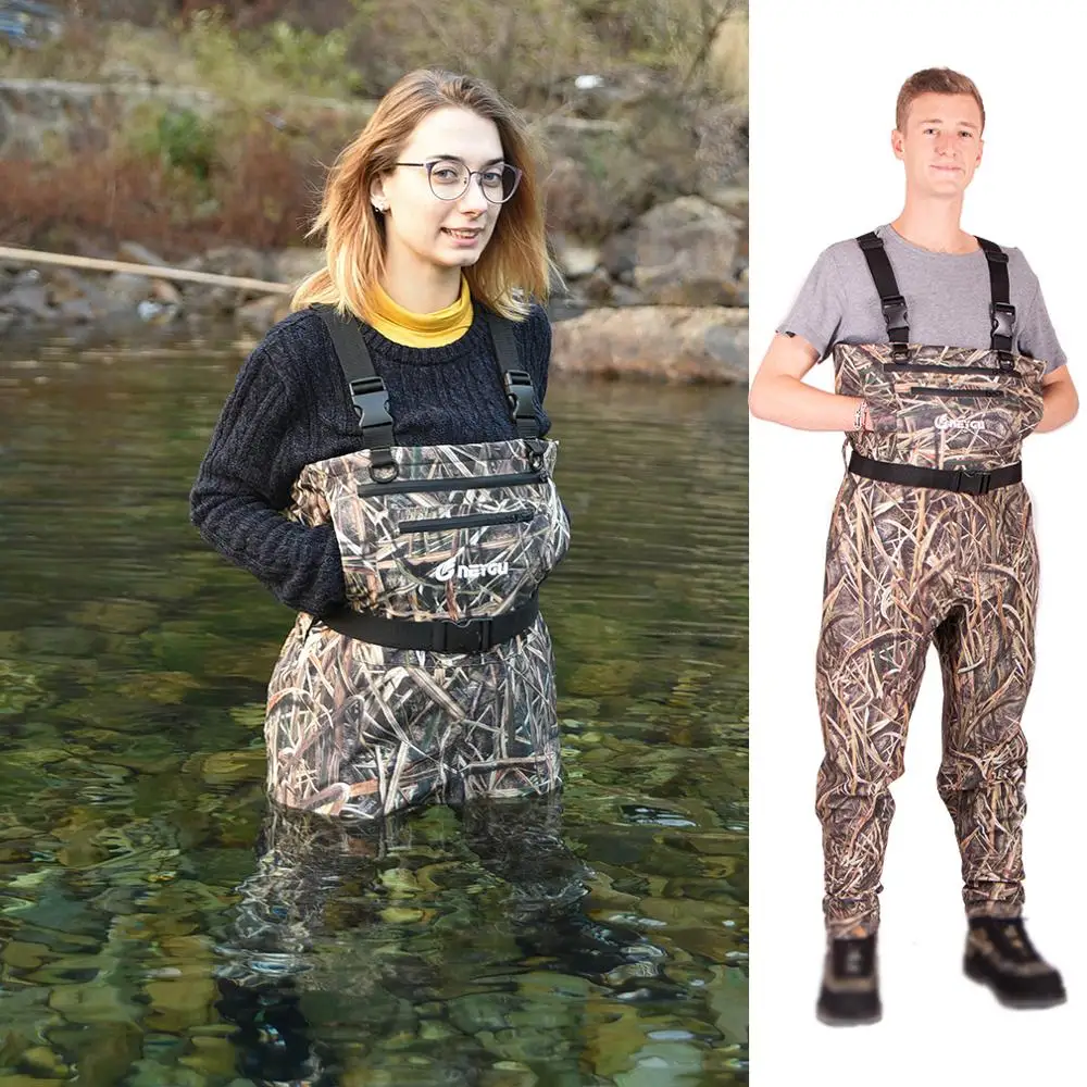 NEYGU women's fishing waders ，waterproof&breathable chest wader with copper  zipper, wear-resistant waders attached socks - AliExpress