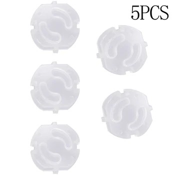 

5pcs EU Child Safety Electrical Outlet Cover Plugs for Power Socket Guard Baby Protection Anti Electric Shock Rotate Protector