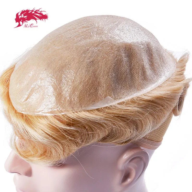 Ali Queen волосы тонкая кожа 0 04 05 мм мужские s toupee 8x10 дюймов системы замещения волос