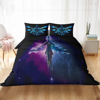 

Cartoon Zelda Simple Style Bedding set Single-Double Bedclothes Include Duvet Cover Pillowcase Print Home Textile Bed Linens
