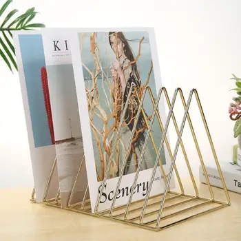 

Nordic Style Triangle Iron Art Bookshelf Living Room Desktop Office Decor 33