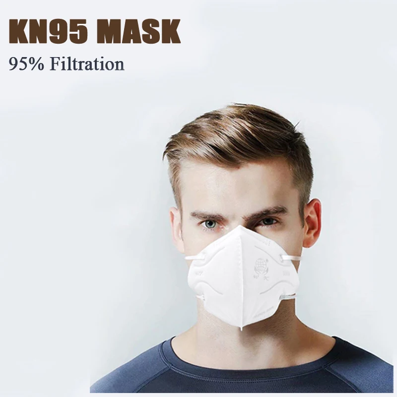

100PCS KN95 Face Masks Non-woven Anti Dust Mouth Nose Cover Safety Protective Earloops Face Mouth mask Dustproof n95 mask