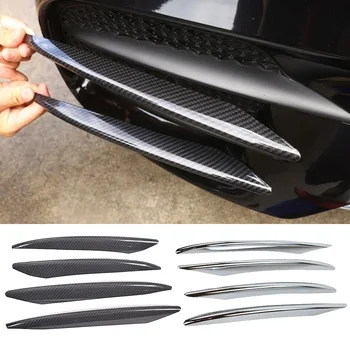 

Carbon Fiber Look Front Flossen Splitters Canards For Mercedes Benz W213 E Class Fog Light Lamp Grille Slat Cover Trim 2016-2018