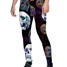 Мужские штаны с черепами, День Независимости, скрытый карман, высокая талия, повседневное использование, животный принт, девять штанов с рисунком для беременных, Exer