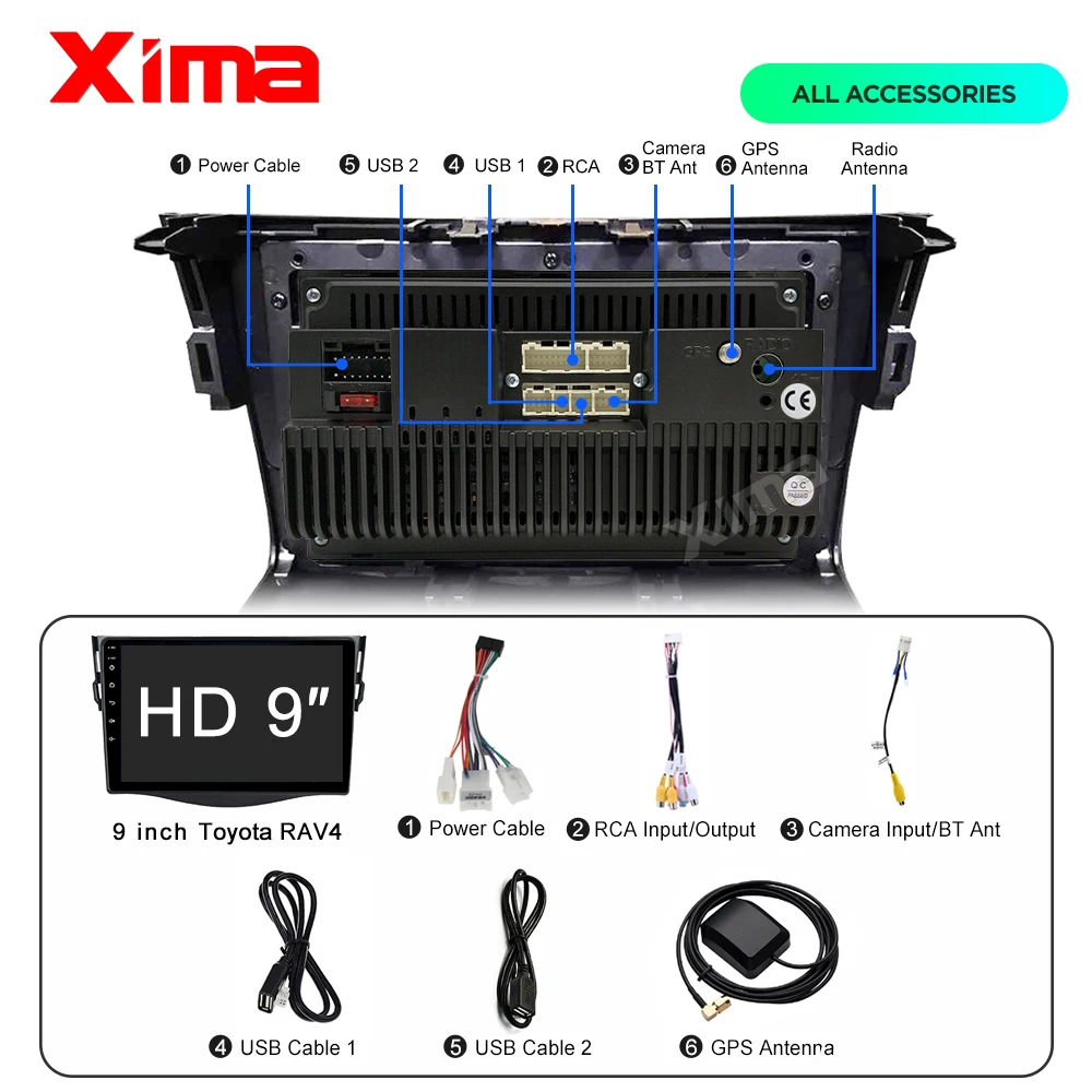 XIMA! " 2din Android 9,0 автомобильный dvd-плеер для RAV4 Rav 4 2007 2008 2009 2010 2011 Автомобильный Радио gps навигация Wifi плеер
