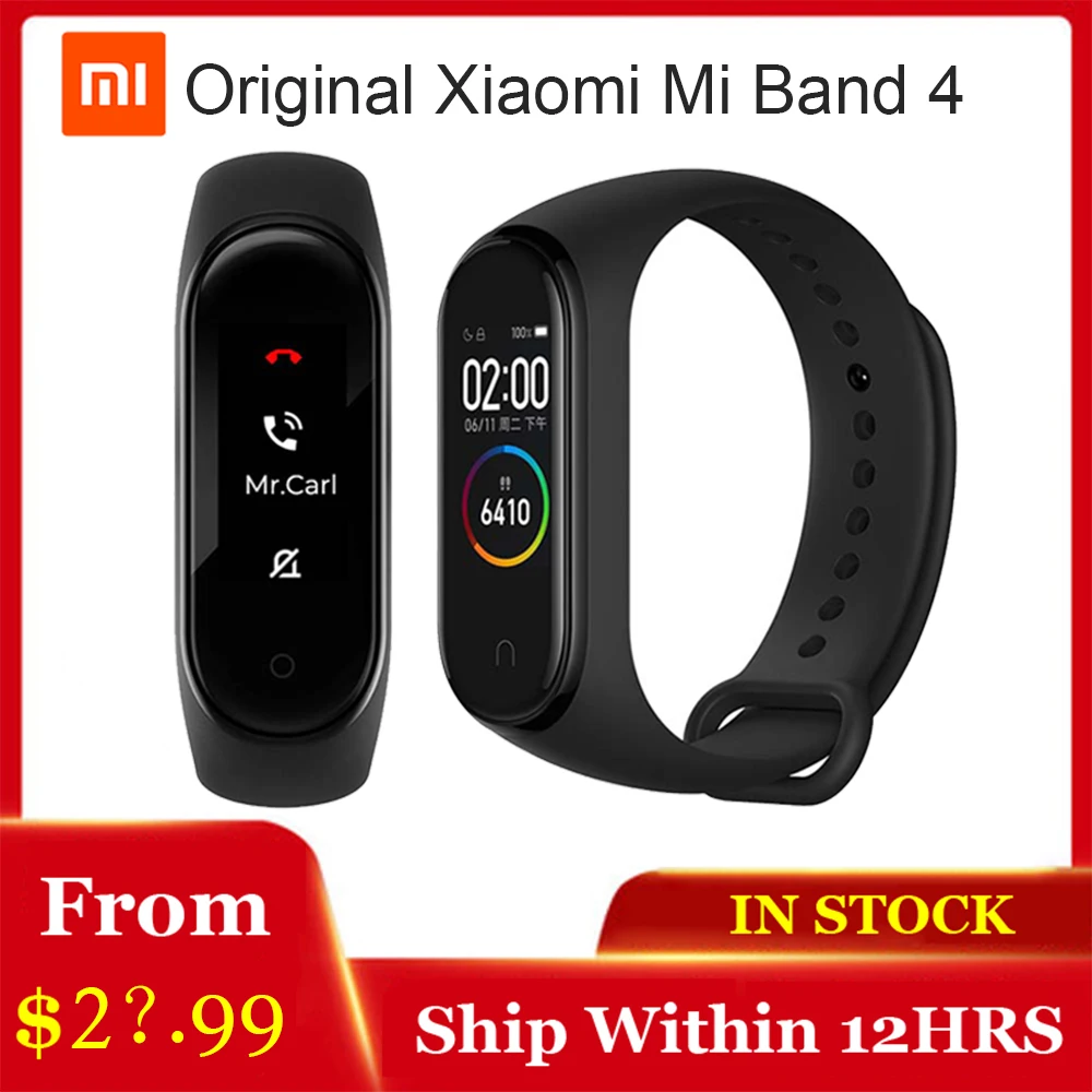 Оригинальный Xiaomi Mi Band 4 браслет для смарт часов сердечного ритма фитнес 135 мАч
