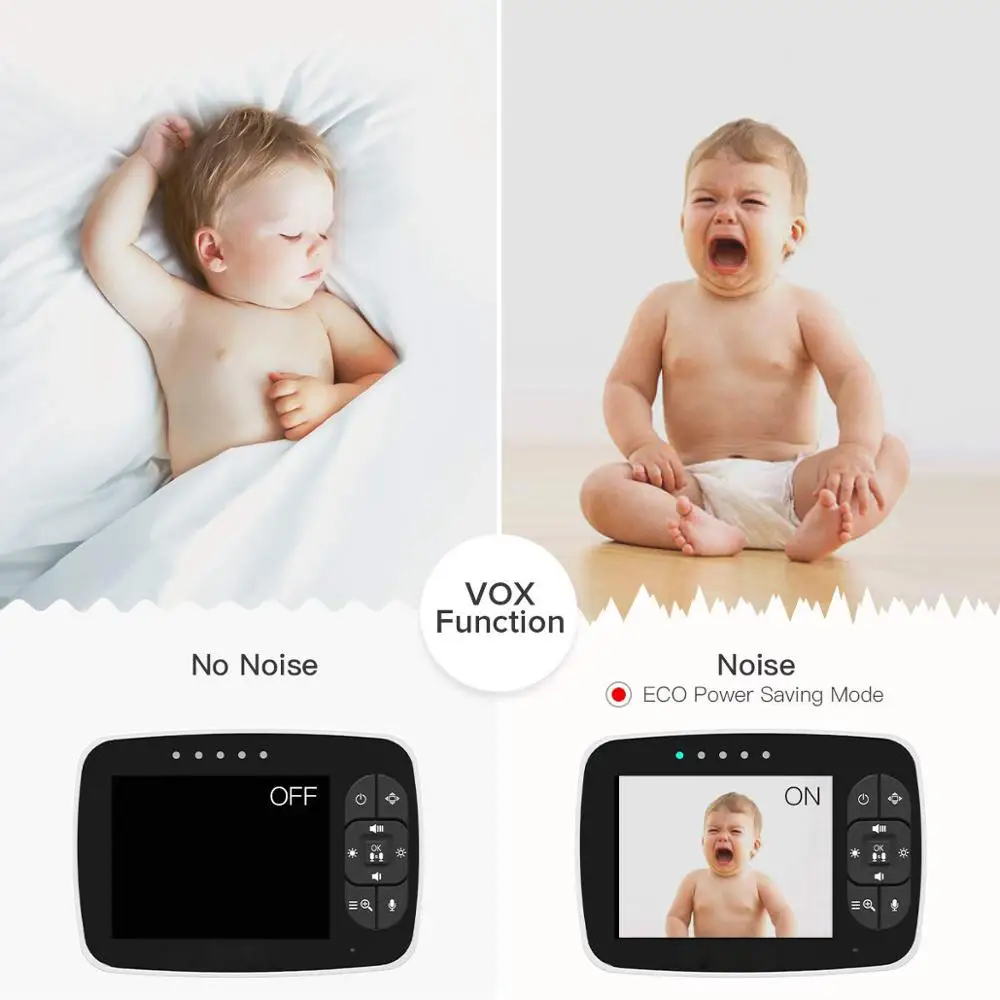 3.5'' High Resolution Baby Monitor Infrared Night Vision Wireless Video  Baby Sleeping Monitor with Remote Camera Pan-Tilt-Zoom-SM935