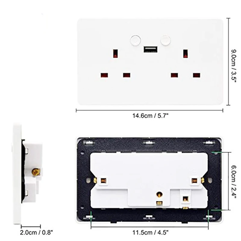 FrankEver Tuya UK Smart Plug Wifi USB настенный выключатель 13A зарядное устройство розетка работает с Alexa