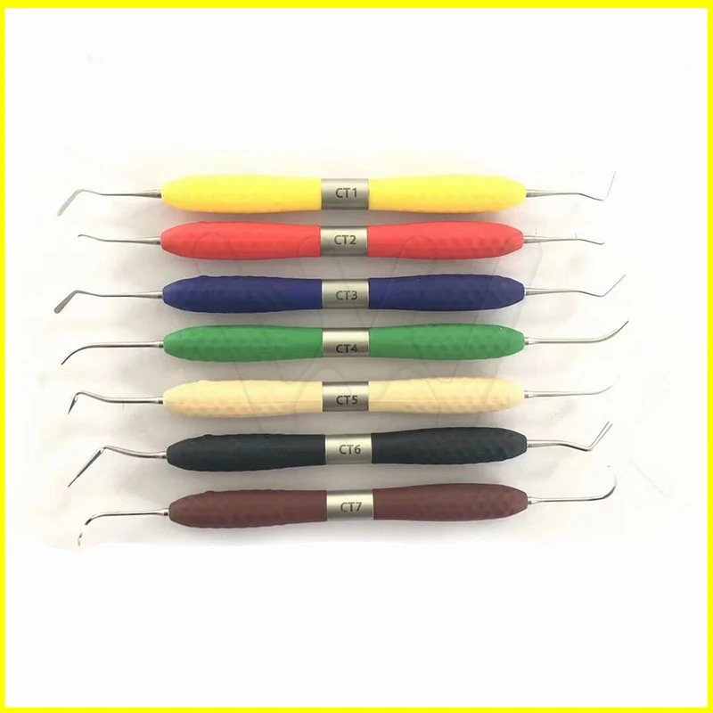 Dental resin filler Aesthetic restoration kit LM Resin knife Plastic dresser with silicone handle (2)