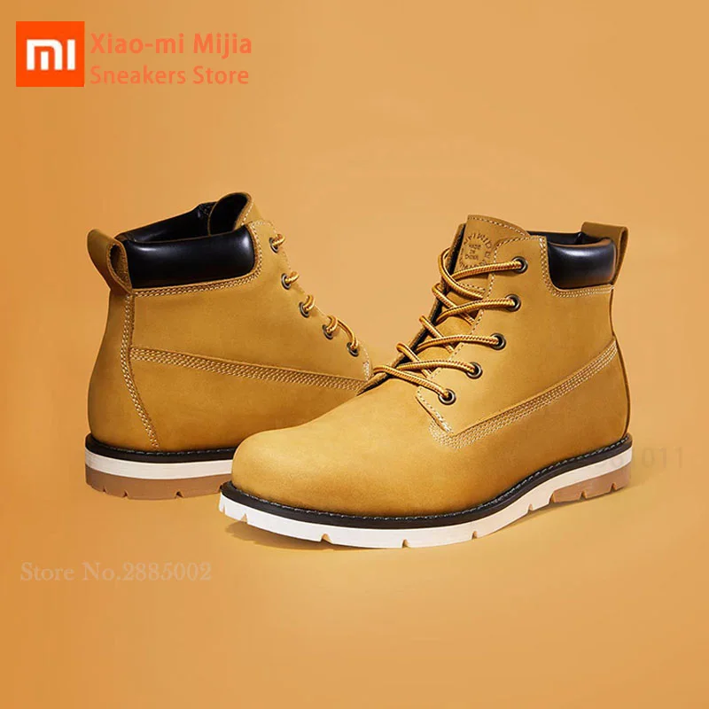 

Xiaomi Mijia Cowhide Men's Boots High-cut Outdoor Tooling Boots Non-slip Rubber Sole Ankle Boots Wear Resistant Snow Warm Boots
