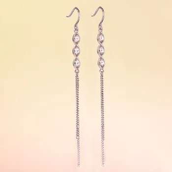 

2019 New S925 Silver Horse Eye Long Sulphur Earrings Wholesale for Women with Anti-allergy Fashion Temperament