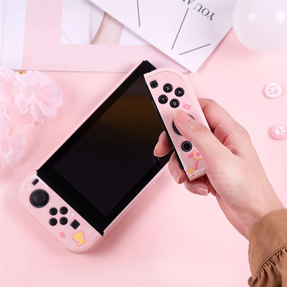 Joy-Con чехол Kawaii Cat розовый защитный корпус крышка Набор для Nintendo переключатель игровой консоли запасные части