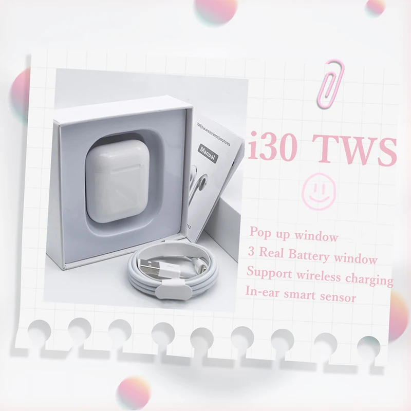 I30 TWS всплывающие отдельные беспроводные наушники 6D Super Bass Bluetooth 5,0 наушники i30TWS наушники PK i20 i10