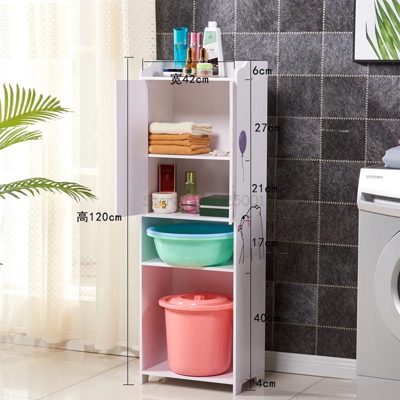 Bathroom Shelf Floor-standing Bathroom Washbasin Toilet Multi-layer Shelf Bathroom Storage Cabinet Storage Shelf Storage Rack - Цвет: Оранжевый