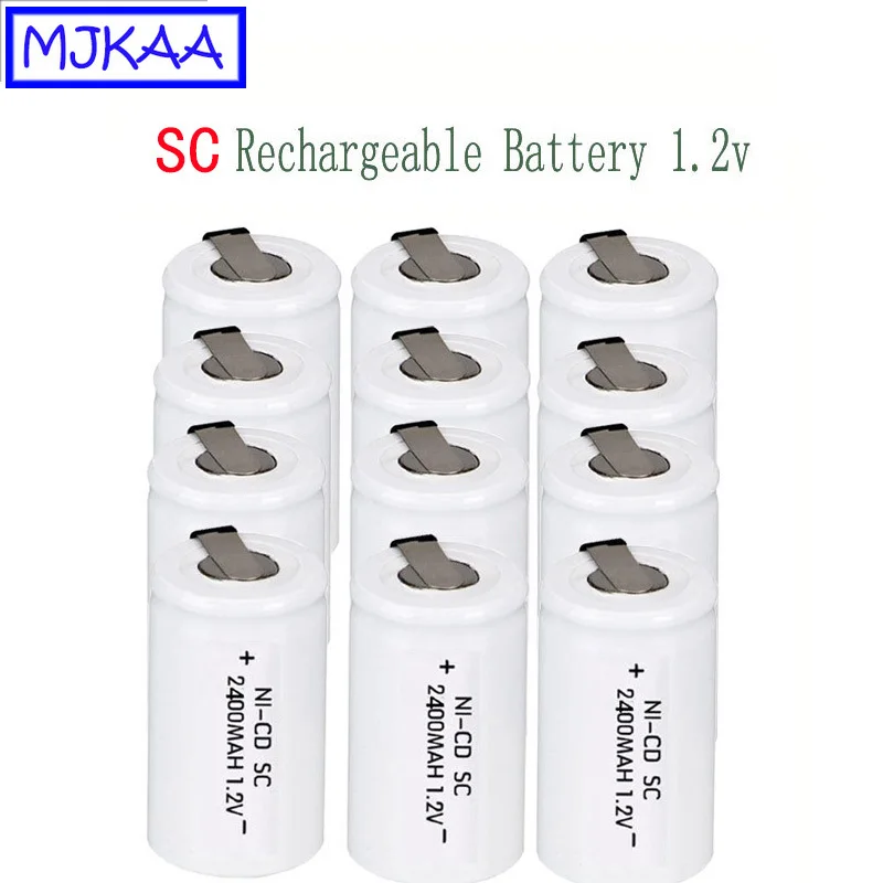 MJKAA 12 шт. SC 2400mah 1,2 V 22*42 Ni-CD аккумуляторная батарея Sub C для электрической отвертки дрель 4,25 см* 2,2 см электроинструменты