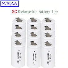 MJKAA 12 шт. SC 2400mah 1,2 V 22*42 Ni-CD аккумуляторная батарея Sub C для электрической отвертки дрель 4,25 см* 2,2 см электроинструменты