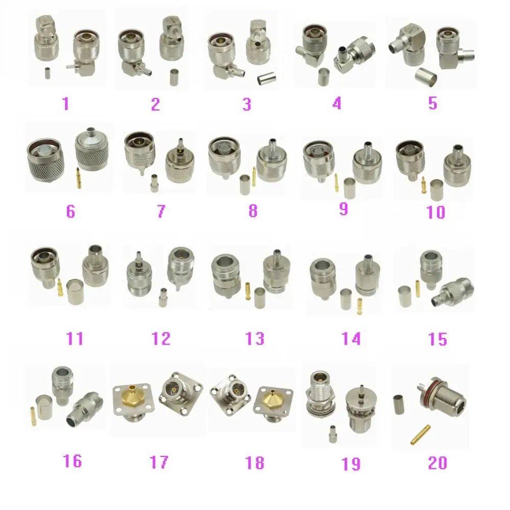 1pce Разъем N штекер и гнездо обжим пайка RG174 RG316 / RG58 RG142 RG8X RG5 RG6 RG8 LMR 400/ RG402 0