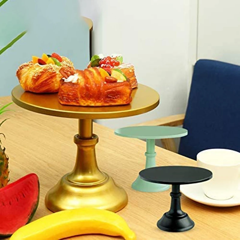 Metal Iron Cake Stand Round Pedestal Dessert Holder Cupcake Display Rack Bakeware for Birthday Wedding Party