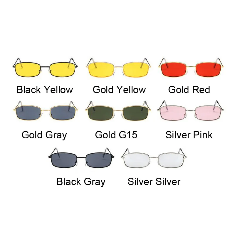 Classic Vintage Rectangle Sunglasses Woman Retro Shades Candy Colors Mirror Sun Glasses Female Square Driver Oculos De Sol
