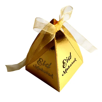 

10pcs Happy Eid Mubarak Box Gift Boxes Favor Box Candy Box DIY Paper Ramadan Decorations Islamic Muslim al-Fitr Party Supplies