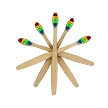 10 шт красочная бамбуковая зубная щетка Новинка Радужная деревянная зубная щетка мягкая щетина бамбуковое волокно деревянная ручка