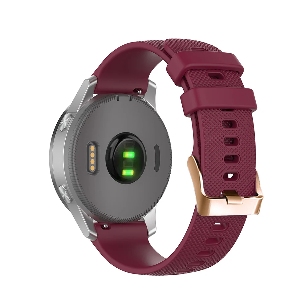 Rose Gold Buckle Silicone Watchband - 18mm/20mm Adjustable Wrist Strap Bracelet