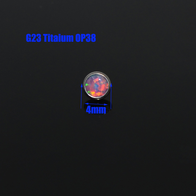 G23 4mm&5mm&6mm&7mm G23 Titanium Opal Stone Dermal Anchor Top Micro Skin Diver Surface Piercing Body Jewelry