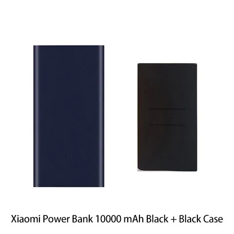 10000 мАч Xiao mi power Bank 2 Внешний аккумулятор для быстрой зарядки Dual-USB портативный Alu mi nium Быстрая зарядка mi power внешний аккумулятор - Цвет: Black add BKCase