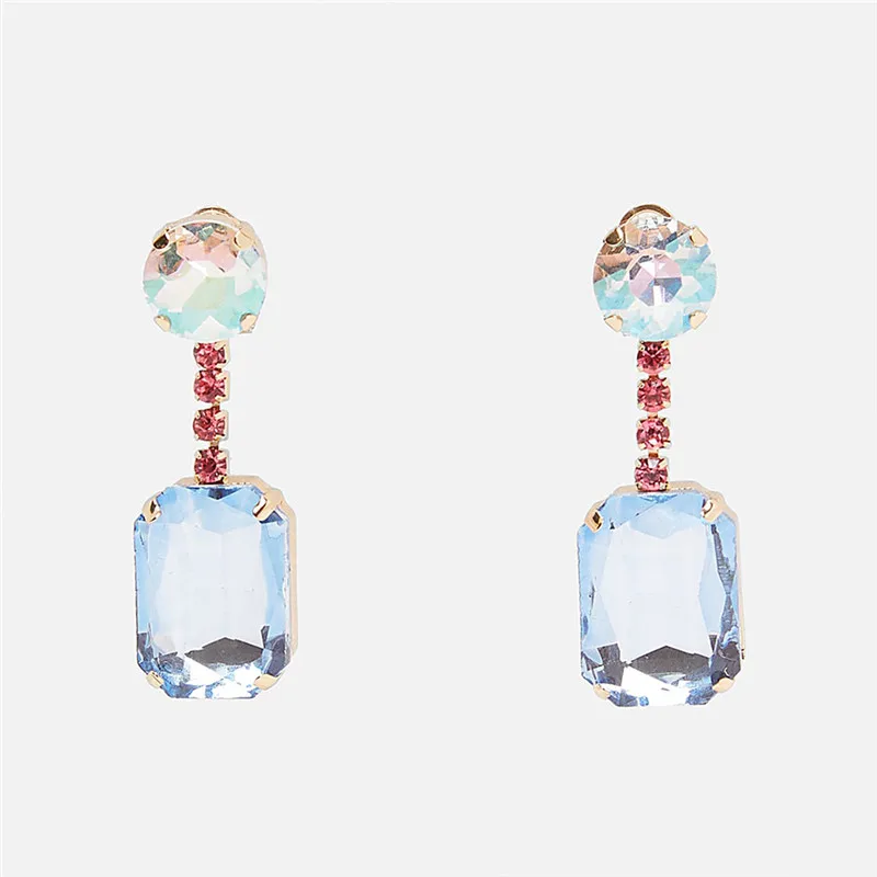 Dvacaman ZA, серьги-капли с кристаллами в виде цветов и ананаса, массивные серьги ручной работы с камнем, ювелирные изделия для свадебной вечеринки, подарки,, для девочек - Окраска металла: 36