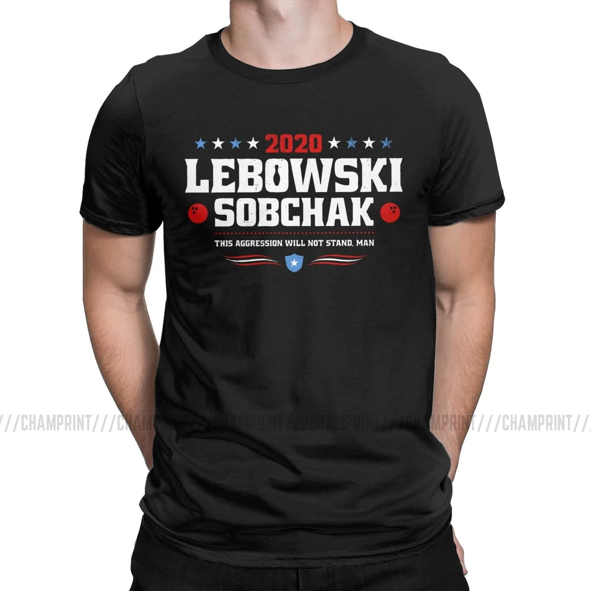 Мужские футболки Lebowski Sobchak Новинка хлопковая футболка с коротким рукавом большая Lebowski Dude футболка одежда размера плюс - Цвет: Черный