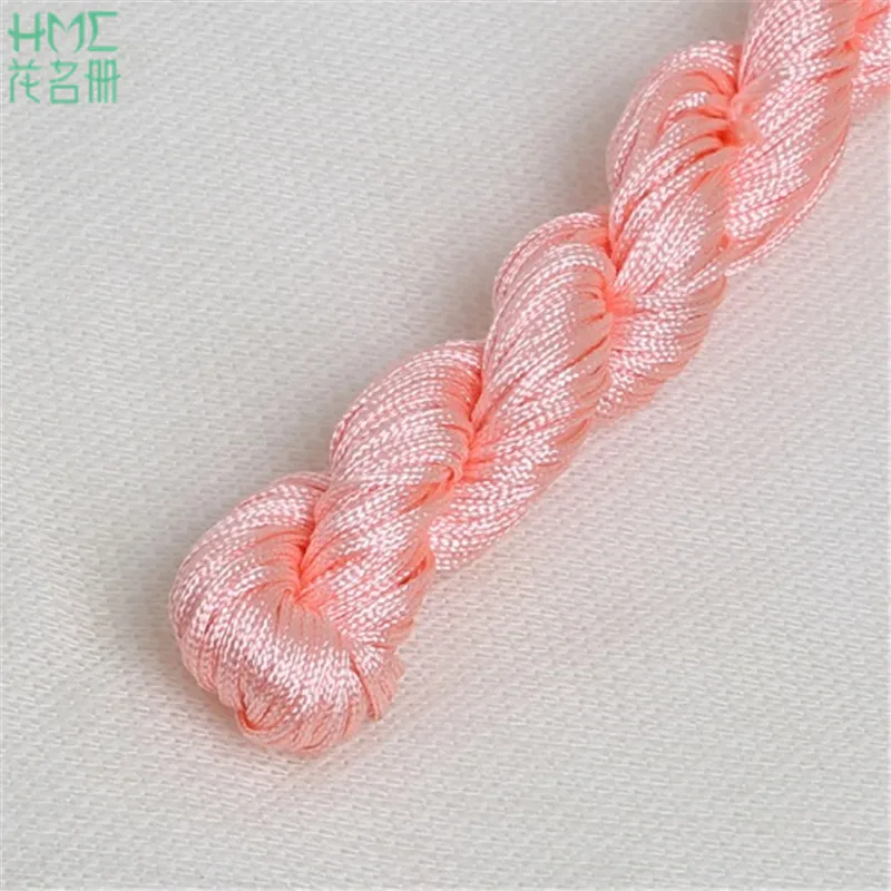 Высококачественная нейлоновая бусина ювелирный шнурок резьба китайский узел макраме трещотка 1 мм* 24 м веревка для DIY модный браслет плетеная веревка - Цвет: Light Pink