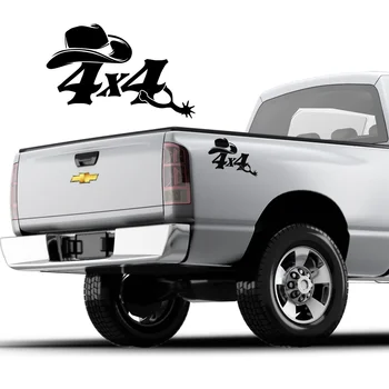 

For (2Pcs)4x4 Pickup Truck Bedside decal SET , Cowboy Theme Texas fits F-150 F-250 F-350
