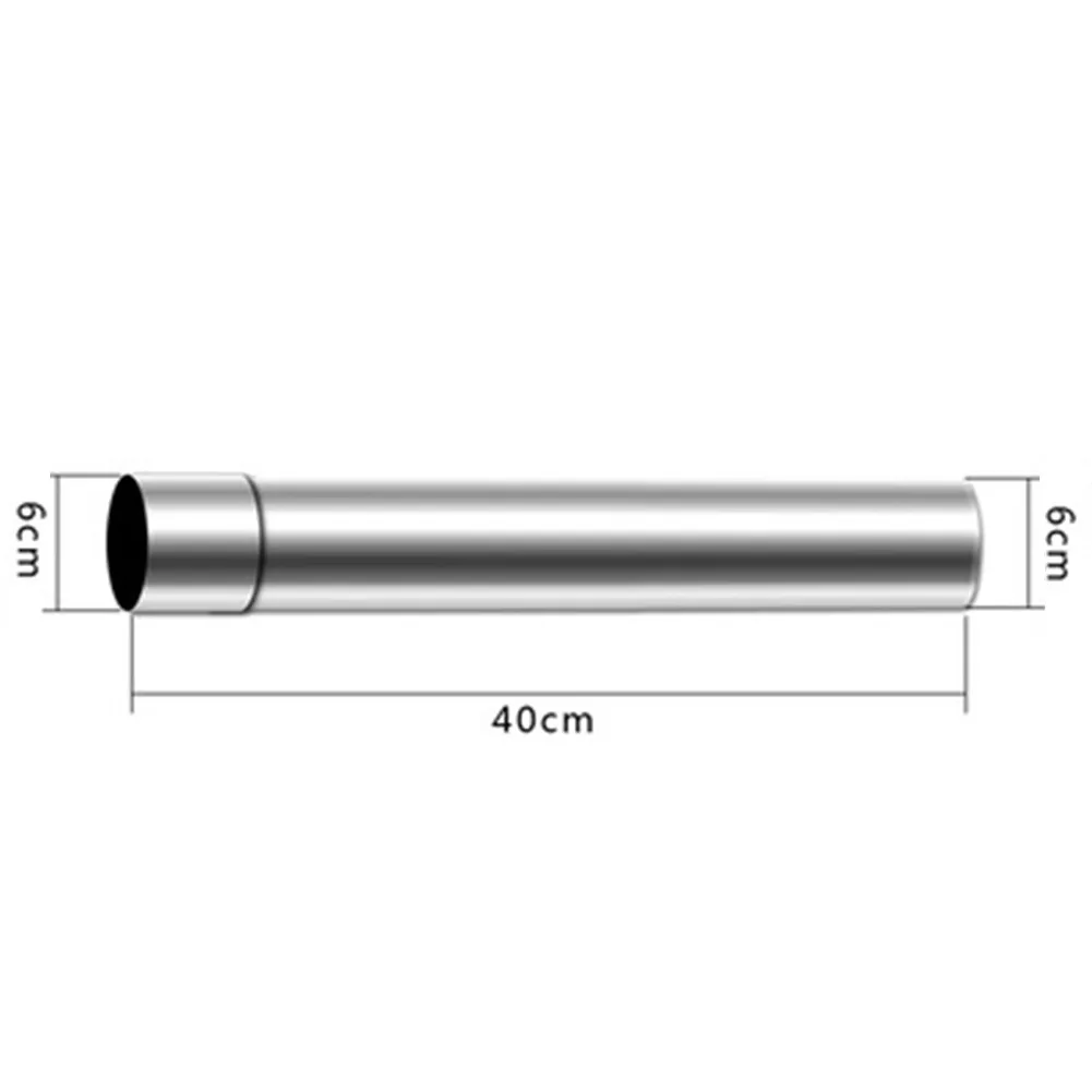 Rechte Rvs Kachel Pijp Elleboog 90 Graden Zilver Schoorsteen Rookgas Pijp Heater Uitlaatpijp 30/40Cm 60/80Mm