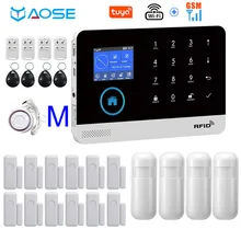 Tuya wi fi gsm alarme de segurança em casa com detector de movimento sensor assaltante anti roubo app controle remoto sem fio kit casa inteligente