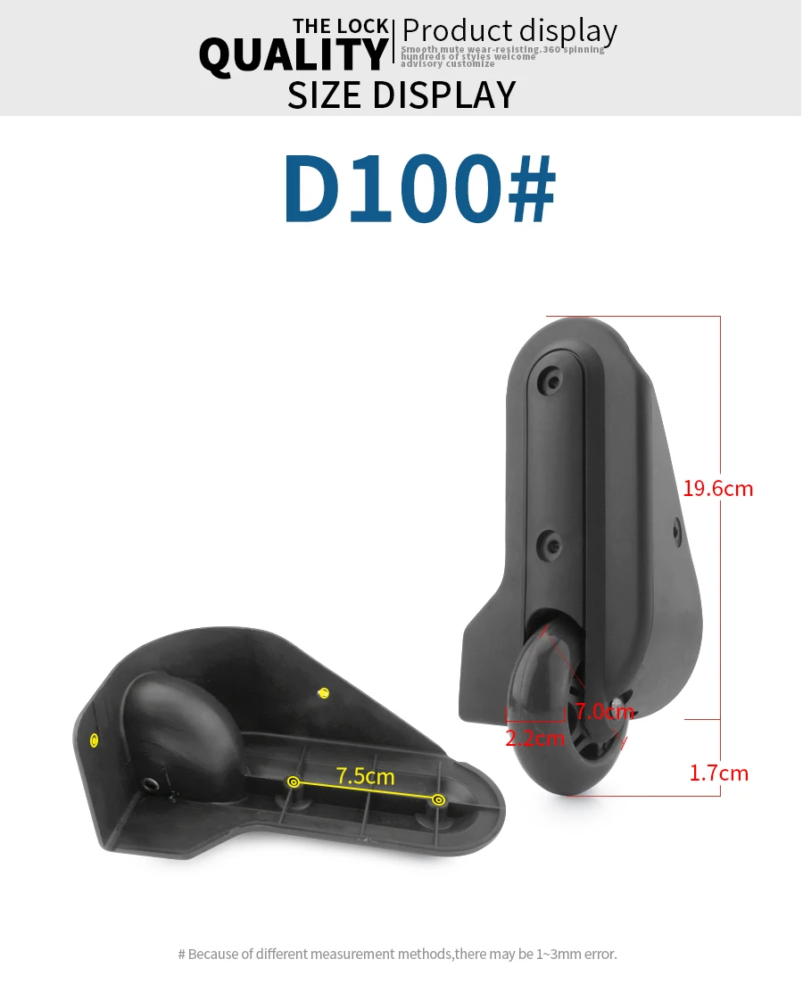 Luggage bag wheels suitcase accessorie repair password box casters suitcase parts replacement black luggage casters wheels
