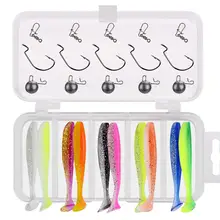 

30Pcs/Box Soft Silicone Lure Rubber Worm Grubs T Tail Artificial Bait Suit For Fishing Baits Shad Wobblers Salt Hook Accessory