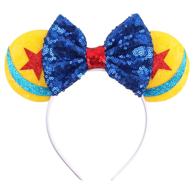 Disney Mickey Stitch Frozen Ears Headband Sequins Hair Bows Charactor For Women Festival Hairband Girls Hair Accessories Party 25