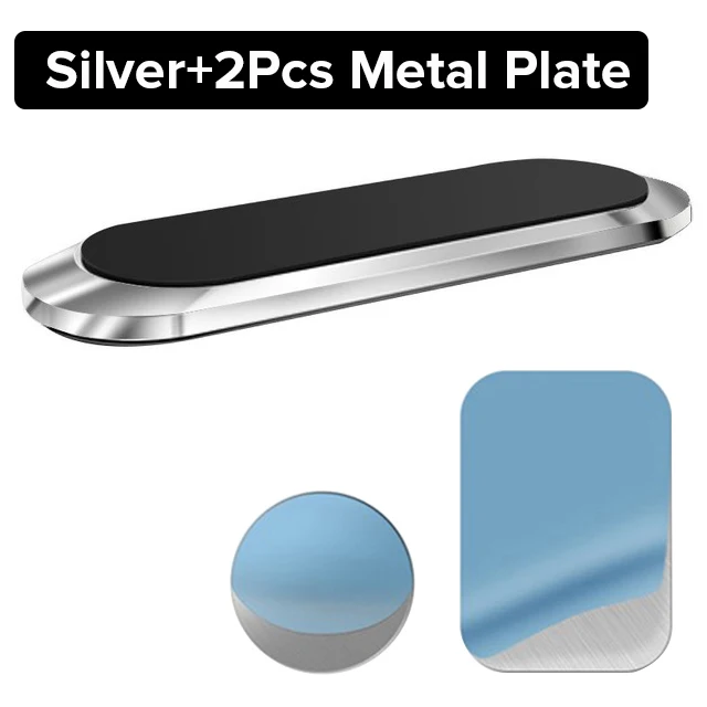 Silver -2 Plate Мини Универсальный магнитный автомобильный держатель для телефона с магнитной опорой для смартфона Voiture 360 Telefoonhouder Auto Suporte Celular Carro - Цвет: Silver -2 Plate